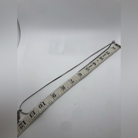 Vtg Sterling Amber Stone Ornate Pendant w Long Chain 23” & 1.5” Pendant - Picture 10 of 10